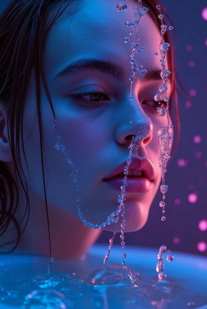 xxmixgirl, 1girl wet tshirt water drops, splash detailed, surreal dramatic lighting shadow (lofi, analog), kodak film by Brandon Woelfel Ryan McGinley