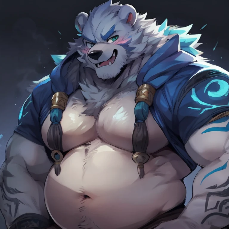 (by darkgem, by null-ghost, by personalami, by honovy), ((High resolution, best quality, masterpiece, high detailed, ultra-detailed face, detailed eyes)),
((Volga, Kemo Coliseum, anthro, furry)), male, Nordic husky, expressive facial, nordic sled dog, tail, fluffy, unconvincing armor, headwear, bandana, (solo),
cum, cum on body, cum on chest, cum on face, cum on bulge, cum through cloth,
((((Sweaty)))), ((closed-eyes)), ((screaming)), (blush),
(arms behind back:1.2),
chain, chain bondage, Restraint, bdsm, bulge,