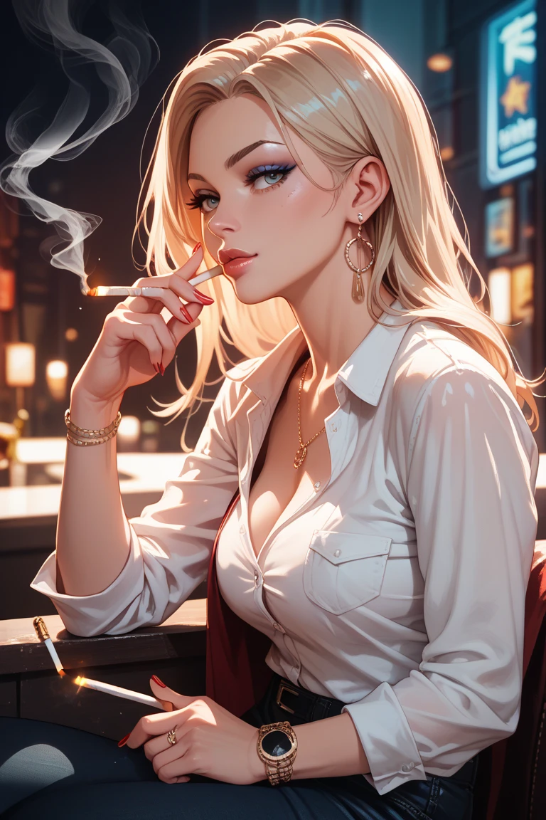 DEN_marie_dee
sitting in a smoky bar drinking a glass of wine wearing a cocktail dress smoking a cigarette, lowlighting, atmospheric, candle light, smoking, cigarette, nightie, evening, bar at night, smoke,
bokeh, f1.4, 40mm, photorealistic, raw, 8k, textured skin, skin pores, intricate details <lora:epi_noiseoffset2:1>, epiCRealism <lora:ClothingAdjuster3:-1.3>