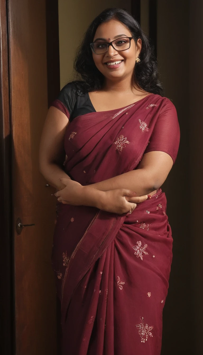 South Indian plus sized women, (cum Splash on her breasts and nipples, cum Splash on her gace, Splash of cum on her face, cum Splash on her blouse, cum Splash on her eys),