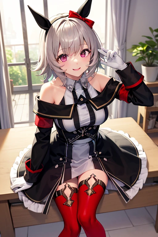 NSFW,Hololive,Laplace Darkness,Small breasts,Fantasy Dress,Frill dress,Fishnet tights,Iron Collar,In heat,A wistful look,Mansion,Cute room,(Perfect hands),(Perfect Anatomy),(masterpiece),(highest quality),barker,lure,Alluring expression,One man,master