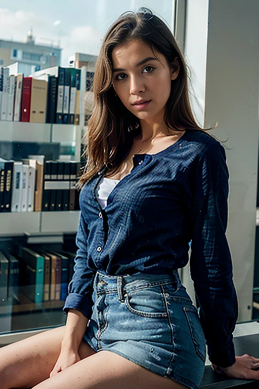 (((a woman in a sweater and jeans standing behind a table in a library reading a book:1.4))) upperbody:1.2<lora:DaintyWilderV1:0.8> woman, posing, picture, tattoo,woman, posing, picture, tattoo, beautiful eyes, horny smile, horny expression:1.2, full body:1.2, beautiful girl, high detail skin, high detail eyes, high detail hair, medium tits:1.2, toned body, slim athletic body, pretty breasts with hard small areola beautiful nipple errect hard:1.2, light triangle form shaved hairy pussy, beautiful Small labia:1.3 small areola:1.2),5 finger, highres, ultra detailed:1.4k, high quality, ultra realistic, sharpen image, full body, hotporn, award winning photography, Professional Photo, full body shot, detailed eyes, small perky breasts, horny expression, portrait, Highly detailed, fine details, intricate, sharpen picture,