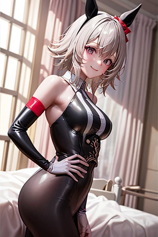 figure of, purah, sexy pose, big breasts, lingerie, smile