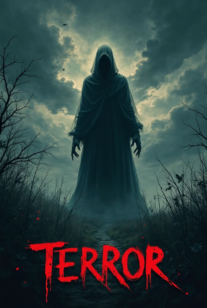 Generates an image similar to the cover of the horror movie "The Extortionist", with a sign in the middle that says "Terrorfest II"