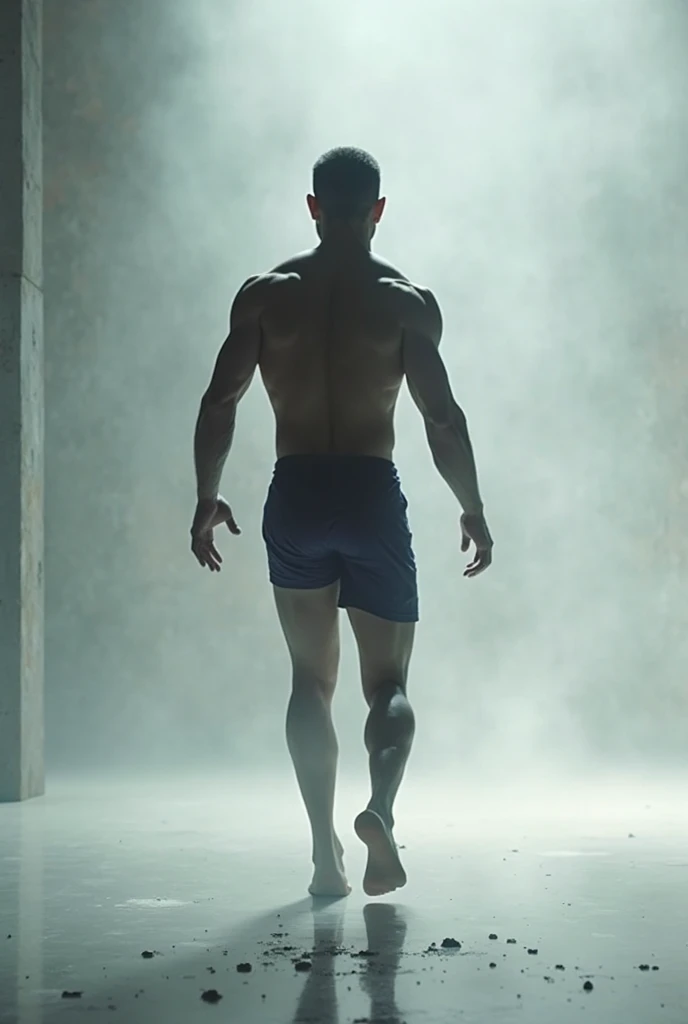 40 years old,Hidetoshi Nakata,(Kogoro Mori 1.3),Oriental face,whole body,Lean,muscle,Kneeling,black,foot,White socks,Baldhead ,transparent,Thick body hair,underwear,Topless,Densely hairy,Fortitude,HD,With a mustache
