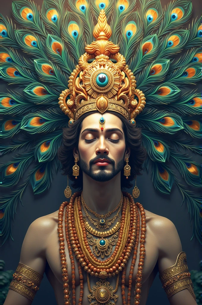 krishna with peacock feathers