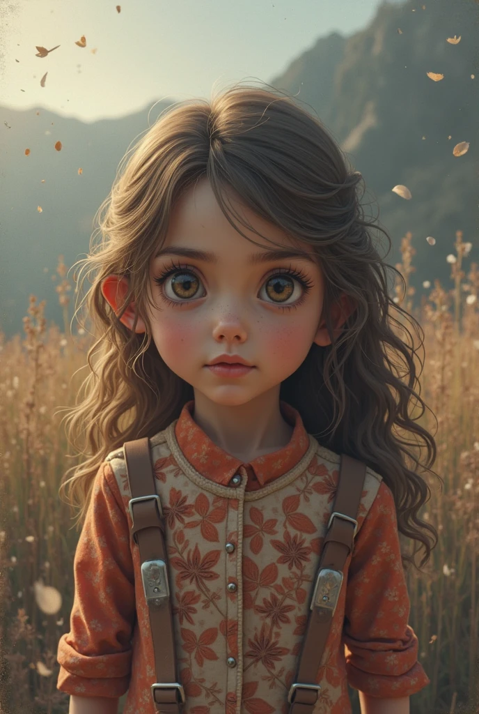 (pixarstyle: 1.25) waist-length portrait of a little girl with flower basket overgrown with poppy flower, natural skin texture, 4k textures, hdr, complex, highly detailed, sharp focus, cinematic look, hyper-detailed 