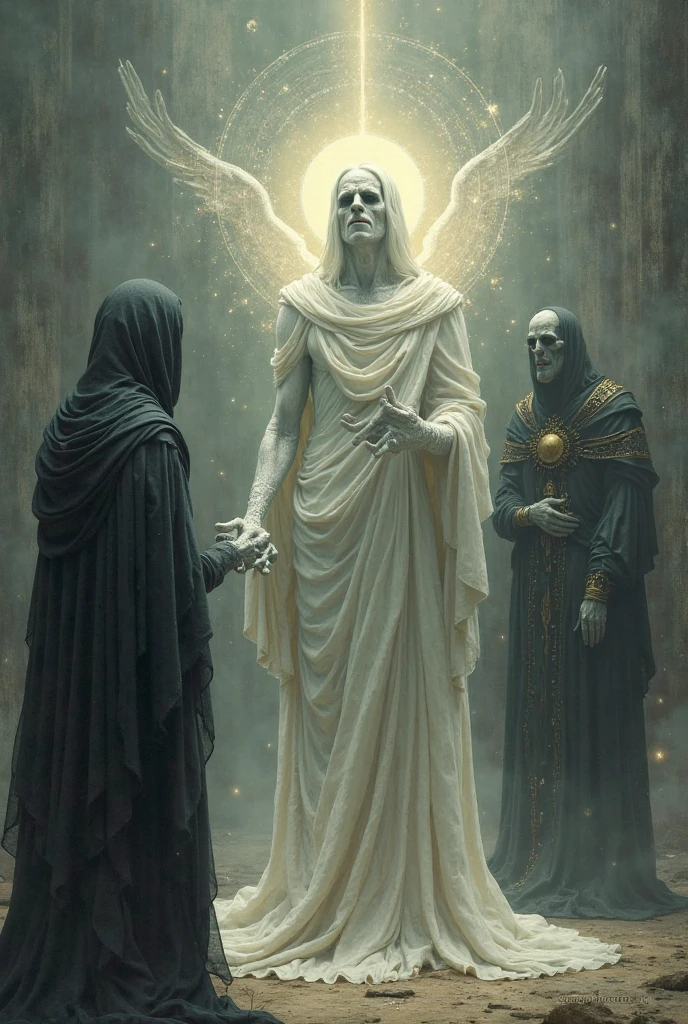 Prophesy to these bones and say to them: Dry bones, hear the word of the Lord! 5 Thus says the Sovereign, the Lord, to these bones: I will make a spirit enter into you, and you will have life. 6 I will put sinews on you, and I will make flesh appear upon you, and I will cover you with skin; I will put a spirit in you, and you will have life. Then you will know that I am the Lord."
7 And I prophesied according to the command received. As he prophesied, there was a noise, a rattling sound, and the bones came together, bone to bone. 8 I looked, and the bones were covered with sinews and flesh, and then with skin; But there was no spirit in them.
9 Then he said to me, "Prophesy to the spirit; prophesy, son of man, and say unto him, Thus saith the Sovereign, the Lord, Come from the four winds, O spirit, and breathe into these dead, that they may live." 10 I prophesied according to the command received, and the spirit entered into them; They were given life and put themselves on their feet. It was a huge army!
11 Then he said to me, "Son of man, these bones are the whole nation of Israel. They say, 'Our bones have dried up and our hope has faded; we were exterminated.' 12 Therefore prophesy and say unto them, Thus saith the Sovereign, the Lord, O my people, I will open their graves and bring them out; I will bring you back to the land of Israel. 13 And when I open their graves and make them go out, you, my people, will know that I am the LORD. 14 I will put my Spirit in you and you will live, and I will establish you in your own land. Then you will know that I, the Lord, have spoken, and I have done. Word of the Lord. Cinematic shot in canon 5d ultra realistic skin,, fantasy magical horror atmosphere, (highly detailed environment:1.3), sharp focus, volumetric mist, 8k UHD, DSLR, high quality, film grain, very high quality RAW photography, detailed background, intricate, Phase One 36mm, 16 k.