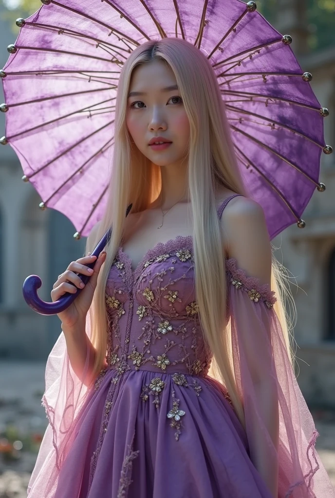 masterpiece, best quality, intricate, long hair, silver hair, red eyes, dress, frills, nude, arms behind back,
outdoors, cherry blossoms, depth of field,
