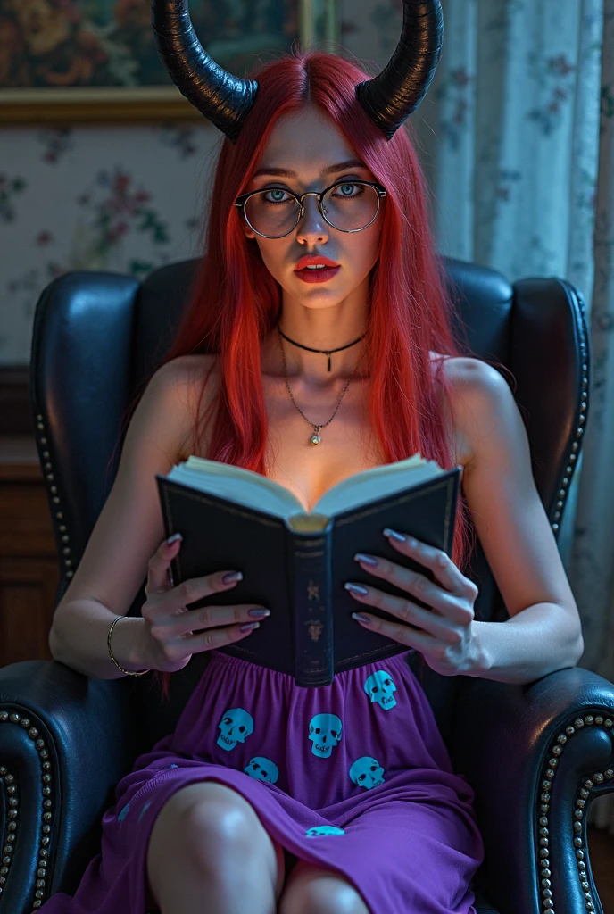 cinematic film still of <lora:Hiroko Takashiro:1>
Low angle from below,Hiroko Takashiro a woman with red hair holding a magical book,1girl,solo,long hair,jewelry,purple eyes,red hair,earrings,book,makeup,lipstick ,red hair, long choppy hair, purple_eyes, eroge,anime,manga,nsfw,cartoon,Adult animation,explicit,Original video animation, Baiburu Burakku style, Bible Black style, shallow depth of field, vignette, highly detailed, high budget, bokeh, cinemascope, moody, epic, gorgeous, film grain, grainy