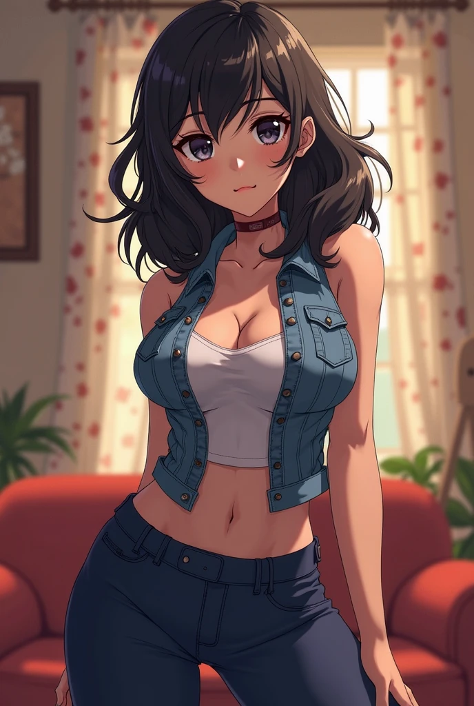 highest quality、Elementary school student bra、Beige shorts、Cool look、Stretch your legs in the room、Armpit sweat、Grass、Ecstasy face,(Attractive person), (girl1name), (Highly detailed face, smile) ,, (日本のgirl), Slightly round face, (Tan brown face:1.6), cute, Big eyes、2D,highest quality,(masterpiece),(((whole bodyが映る))),(((whole body))),(wavy-medium hair:1.6),(hair over one eye:1.3),((Chestnut brown hair)),Healthy brown skin,((Denim hot pants)),Leather Belt,Pink Tank Top,Shining bare feet,barefoot,Beautiful brown eyes,Attractive thighs,Sloppy body type,Bedroom,get drunk,Upward glance,cheeks are bright red,あざでcute,Sexy as hell,Erotic look,whole bodyに汗の大きな滴,humid,Waistline、My Room、(Standing pose),(Front angle:1.2),Angle to emphasize the buttocks