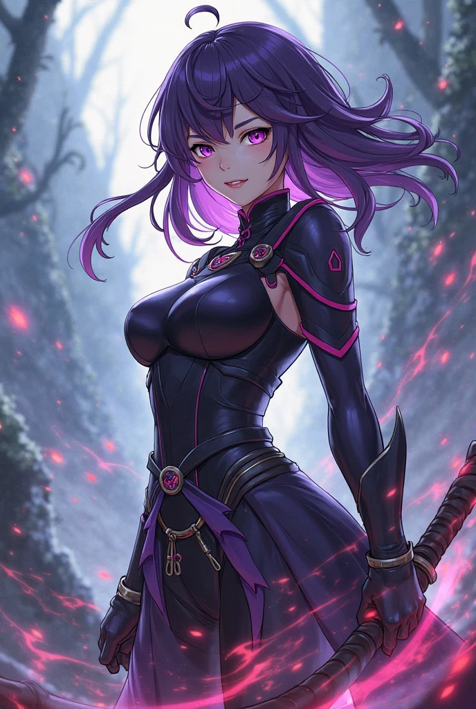 Anime girl with several swords
