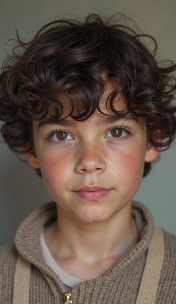 analog film photo, modern day photo of a young student, 14 years-old, male, brown-black hair, long curly hair, brown eyes, caucasian, round face, oval-shaped jawline, bulbous nose, full lips, thick eyebrows, soft features, stocky broad frame, chubby, fat, resembles Gaten Matarazzo, (relaxed school uniform:1.1), silhouette, backlit, split lighting, half face in shadow, RAW Photograph, dslr, hard lighting, hard shadows, high quality, film grain, Fujifilm XT3, detailed skin with visible pores, insane details, masterpiece, 8k, 35mm photograph, dslr, kodachrome, faded film, desaturated, 35mm photo, grainy, vintage, Kodachrome, Lomography, stained, highly detailed, found footage, yearbook portrait, contemporary, 2024