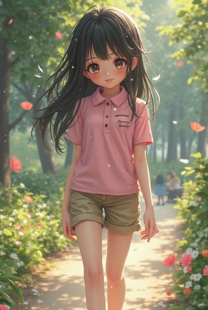 a girl lies on the ground strewn with many colorful flowers