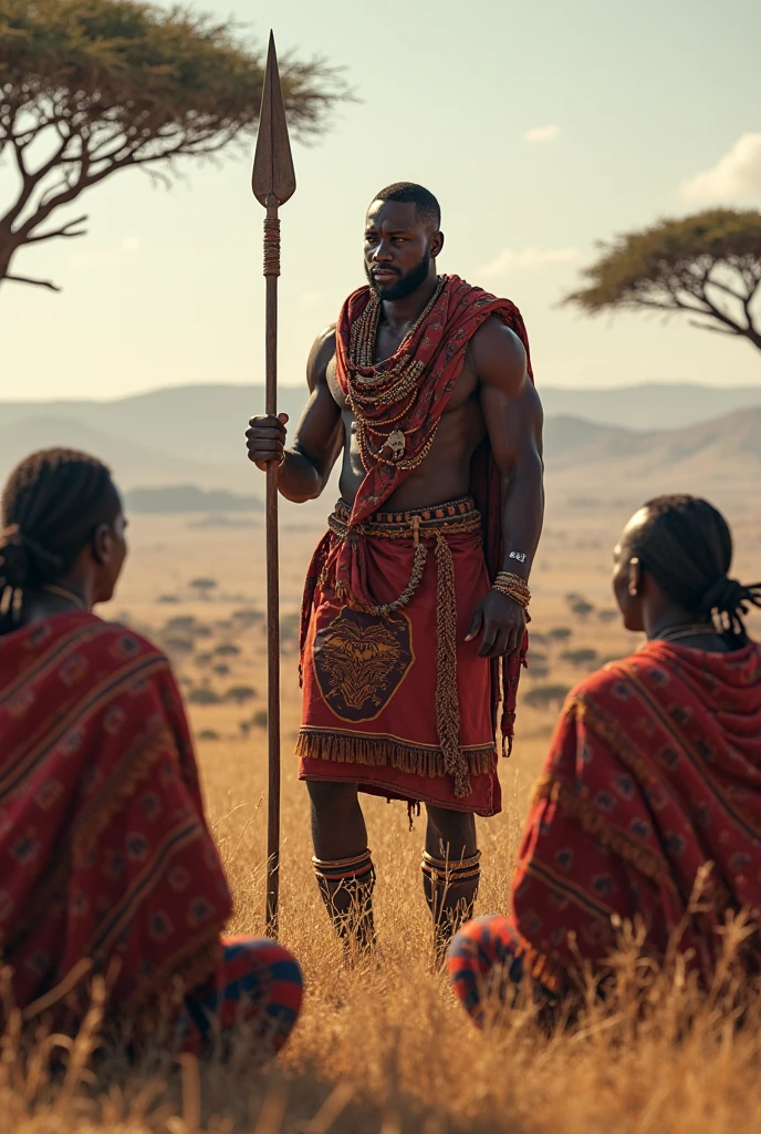 African Warrior Standing Tall And Proud outdoors