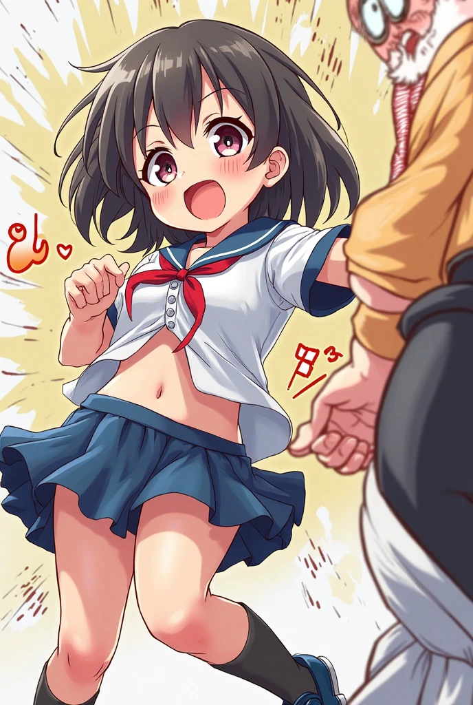 alone, 1 girl, looking at the viewer, sketch, flat color, 2D, anime, anime coloring, Upper body, (Pure white background:1.3), hazuki katou, Kitauji High School , serafuku, blue sailor collar, Pink neckerchief, looking at the viewer, smile, grin and laugh, 1girl,masterpiece, expensive quality, very_expensive_solve, big_file size, full color,(completely nude:1.2),pussy,niplles,(vaginal sex:1.2),(toddler:1.6),(chibi:1.3),(flat chest:1.5),
