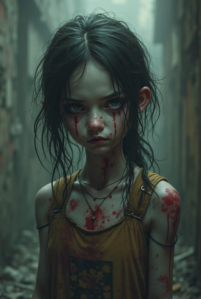 (((Ultra-HD-quality-details, ideal-cutesie))) 1girl , <lora:Zoey_zombie_olderV2_r40:.8> 40-zoey-olderv2-zombie, apocalyptic-scene, getting-ignored