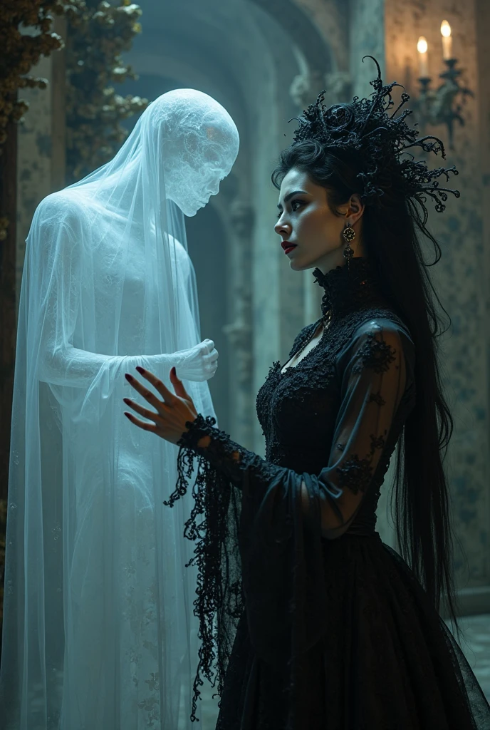 A dancer, undead, dancing gracefully in a dilapidated gothic room, surrounded by a pile of bones, (best quality,4k,8k,highres,masterpiece:1.2),ultra-detailed,(realistic,photorealistic,photo-realistic:1.37),intricate details,dramatic lighting,moody atmosphere,dark fantasy,dark art,dark colors,chiaroscuro,dramatic pose,tattered clothing,worn textures,cobwebbed walls,flickering candles,skeletal remains,haunting,sinister,captivating
