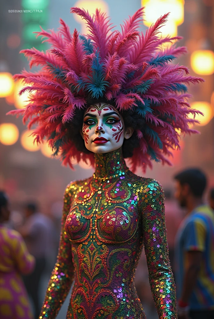 naked harlequin woman
