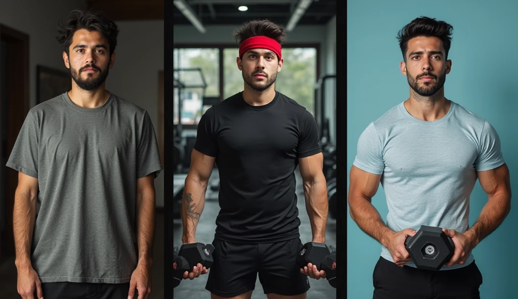 Make a thumbnail with two men as the central focus. On the left side, depict an Indian man with a weak physique, looking unattractive and lacking in muscle definition. On the right side, show a foreign man with a strong, muscular, and attractive physique. The Indian man should appear less confident, while the foreign man should exude confidence and attractiveness. The background should have a dark, contrasting color scheme to make the characters stand out. At the top of the thumbnail, include bold text that reads 'Is Indian Genetics Weak?' The text should be eye-catching and complement the dark background."photo should look lika a thumbnail.