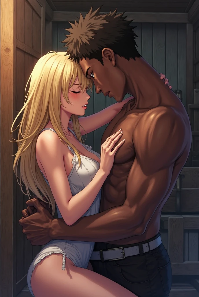 Naked girl sitting on man's lap, (vaginal cumshot:1.5),