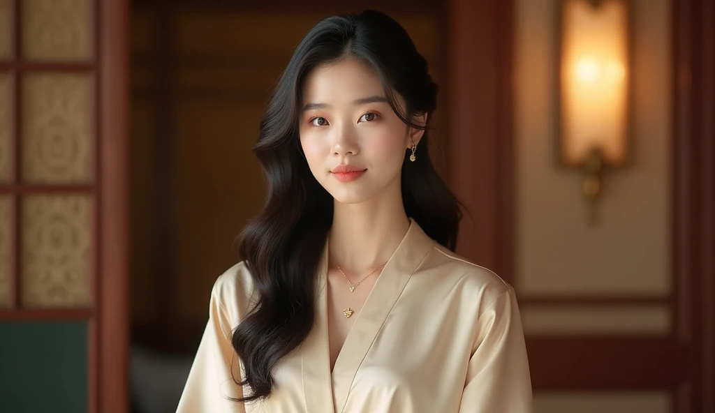 creates a photograph of a beautiful 22 year old woman, perfect silhouette, full body, medium bust, (long hair: 1.2), very detailed facial and skin texture, detailed eyes, double eyelid work, (grey jacket:1. 3) (white silk blouse:1.3), (black trousers:1.3, sincere smile ((best quality, 8K, masterpiece :1. 3)), (sharp focus :1.2), perfect silhouette beautiful woman:1.4, 2, , (natural light, La rue de la ville:1.1), taken in office
