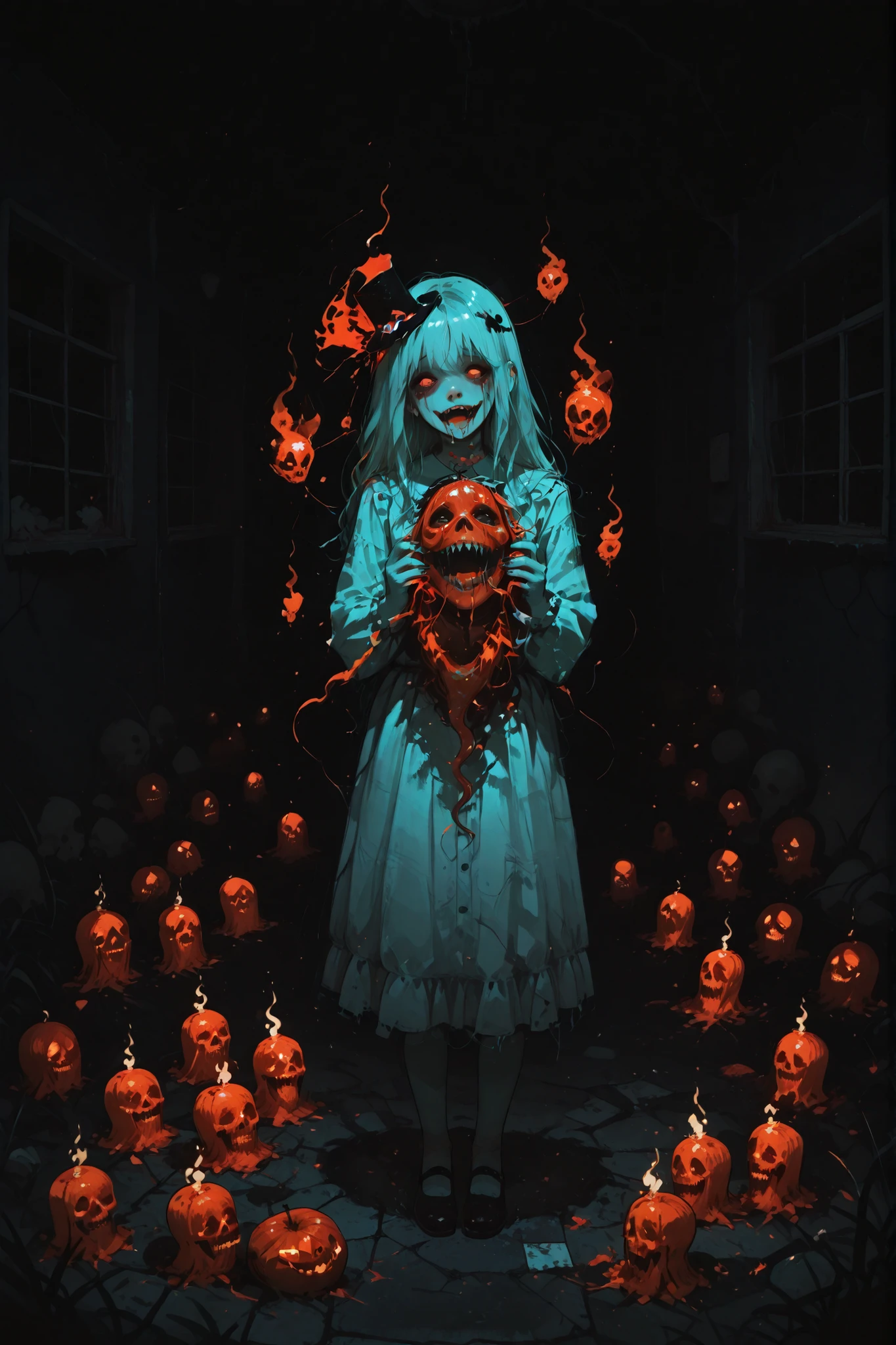 Girl, haunted, ghosts, macabre, dark, scary, horror