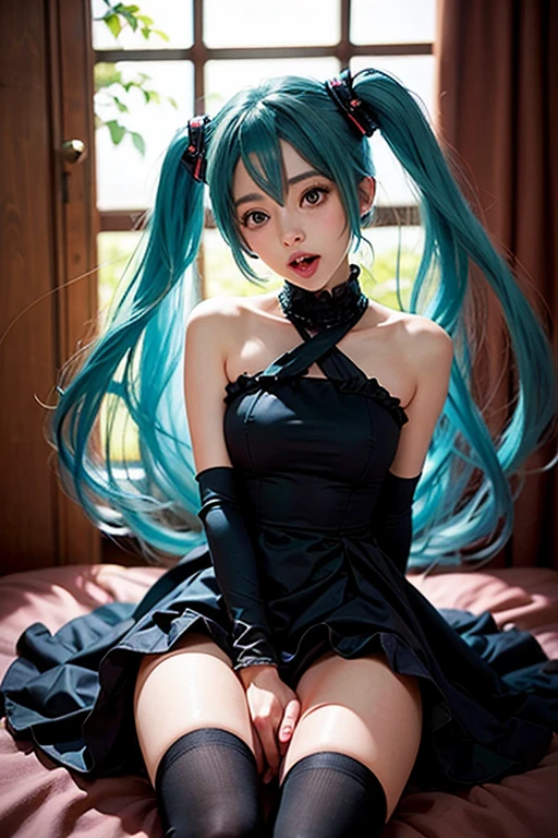 Hatsune miku opened legs pussy