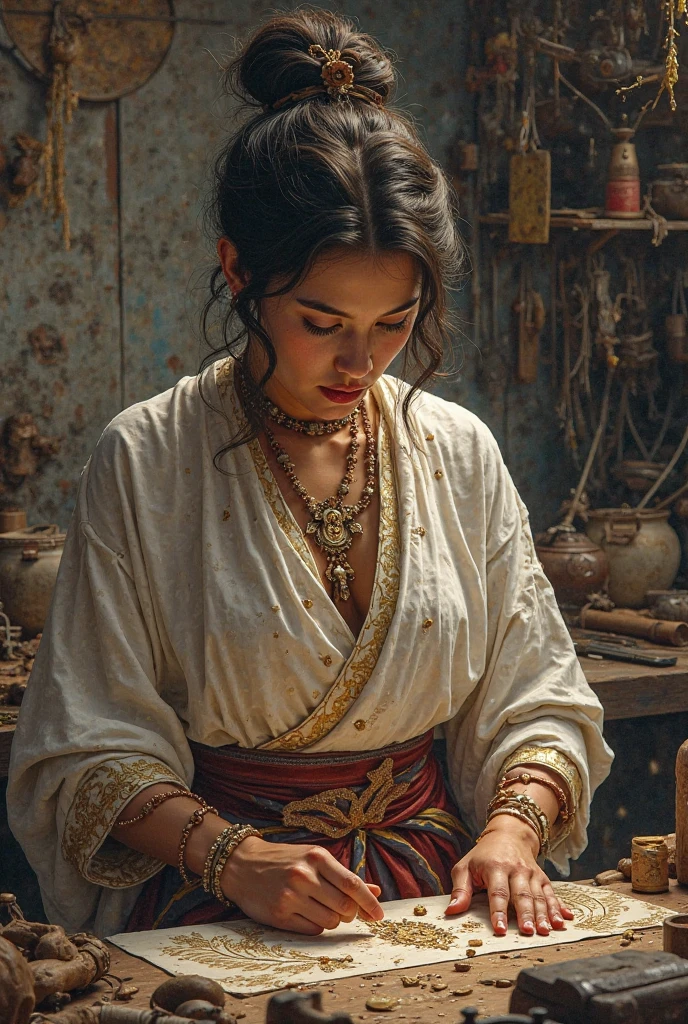 lampara magica estilo aladdin de disney. pintura digital, artstation, arte conceptual, enfoque suave, clear, illustration. ultra realistic. fotorealista --auto --s2