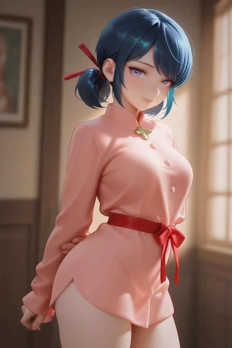 Rayanami, Rei Ayanami, Blue Hair, short hair, (Red eyes:1.5), (Small breasts:1.2),
break blue dress, dress, neck ribbon, pinafore dress, red ribbon, ribbon, , Short sleeve, short-sleeved sweater, sweater,
break indoors, classroom,
break looking at viewer, (Cowboy Shot:1.5),
break (masterpiece:1.2), Highest quality, High resolution, unity 8k wallpaper, (figure:0.8), (Beautiful attention to detail:1.6), Highly detailed face, Perfect lighting, Highly detailed CG, (Perfect hands, Perfect ???????),