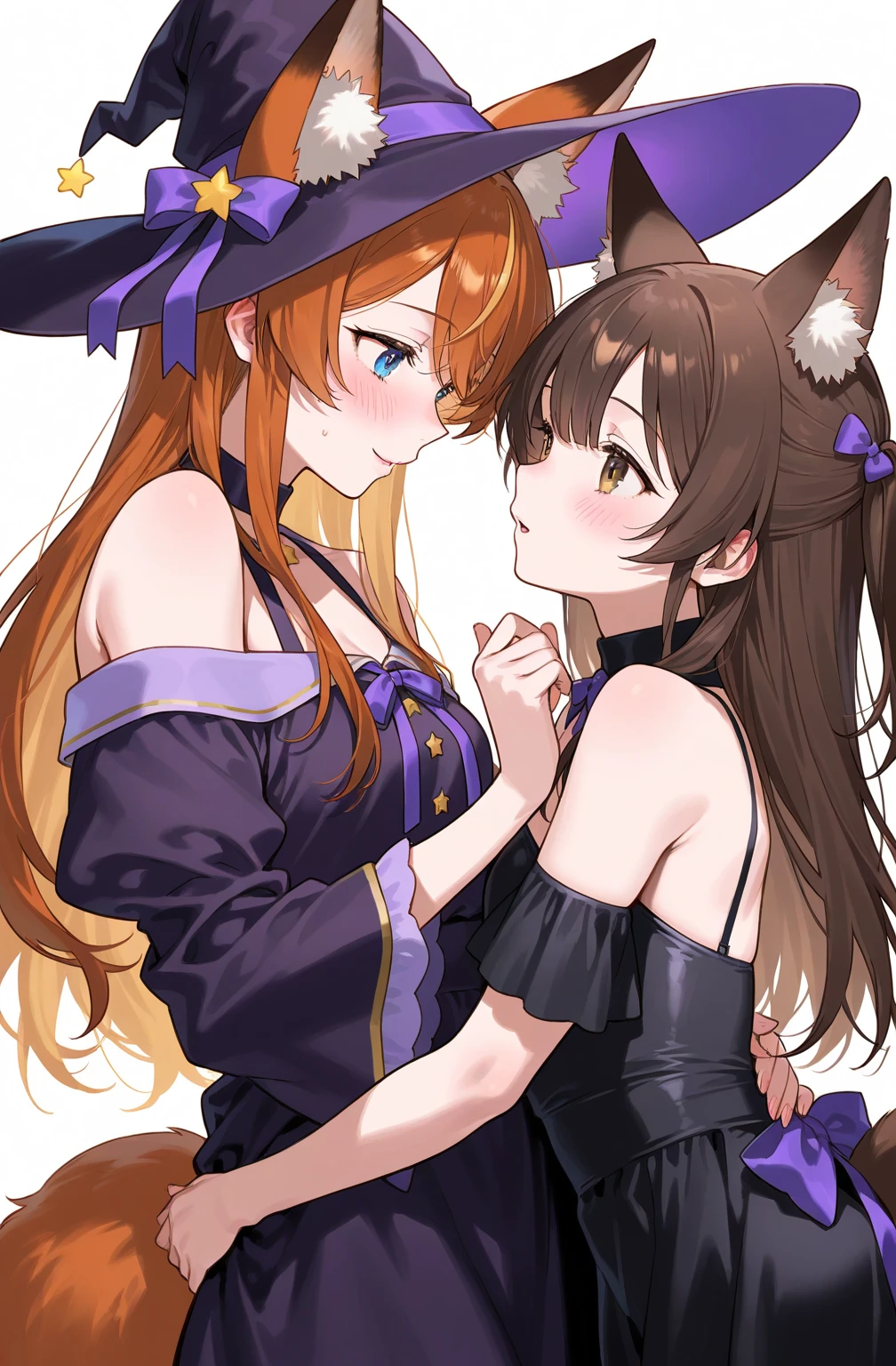 anime characters dressed in bunny ears and hugging dresses, two beautiful garotas de anime, estilo de anime ecchi, nixeu e sakimichan, Ahri, estilo de arte de anime realista, no estilo anime, garotas de anime, epic anime style, com orelhas de coelho, arte digital de anime!!, anime em estilo fantasia, commission for high resolution, com grandes orelhas de coelho