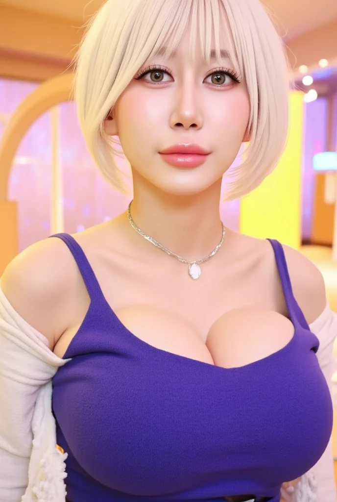 Highest quality、16K、masterpiece、detailed、high quality、Front view、One beautiful woman、Blonde Short Hair、Beautiful skin、(Big Breasts:1.4)、(curvy body:1.4)、White cropped top and red mini skirt、black long boots、necklace、bracelet、earring、(In a Western-style room、Selfie)