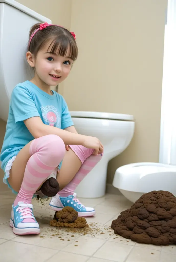 7 years old,teens girl,toilet seat,Sit up,Women's Toilet,Pink tiles