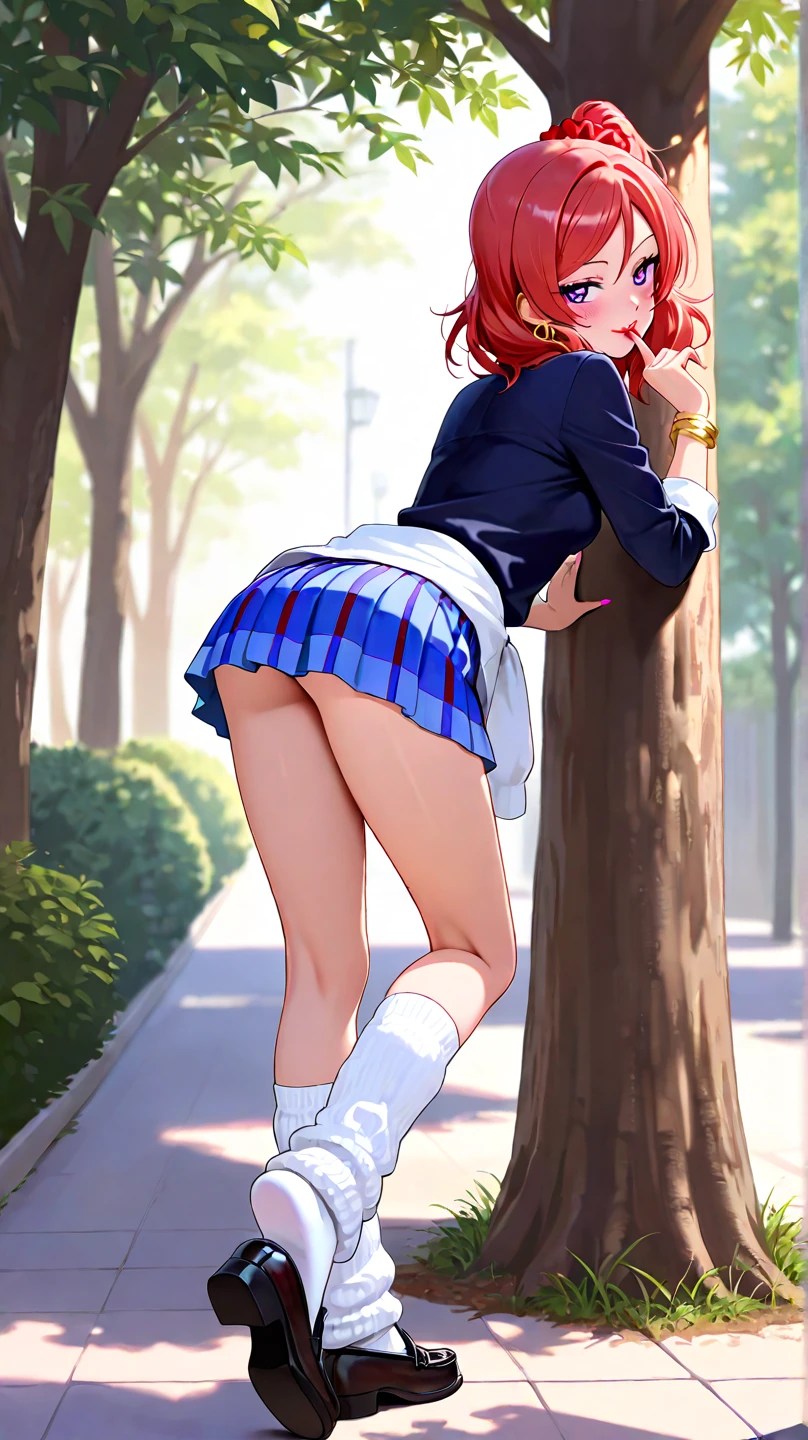 (((Accidental exposure, 15-year-old girl, Sailor suit, rucksack, Skirt caught in bag, Skirt flips up, Beautiful ass, panties)))
