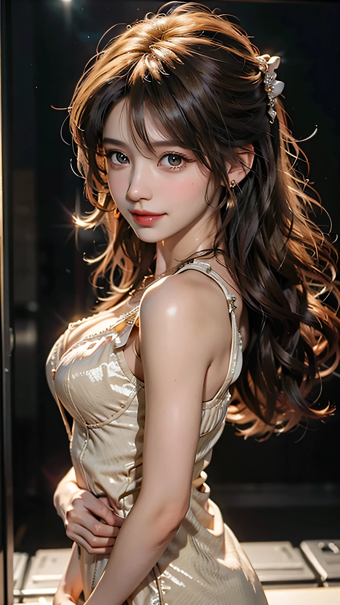 One Girl,(1人のとてもcute女の子:1.3),masterpiece,Highest quality,High resolution,From below,Low - Angle,Photorealistic,RAW Photos,Ray Tracing,Physically Based Rendering,beautiful girl,(15 years old:1.3),cute,Big eyes,(detailed pupils:1.2),(The face is facing straight ahead:1.3),Body facing forward,Beautiful nose,High nose,Upturned nose,Fuller lips,Short black hair,ponytail,short hair,Detailed eyelashes,Thin eyebrows,Very fine grain definition,(Symmetrical eyes,Golden Ratio:1.3),(Face close-up,Face Focus:1.0),Small breasts,Short neck,Sailor suit,School uniforms,A city with slopes,Downtown,sunset,Sunset,Portrait,View Viewer,Upper Body,Cinema Lighting,High resolution,Very detailed