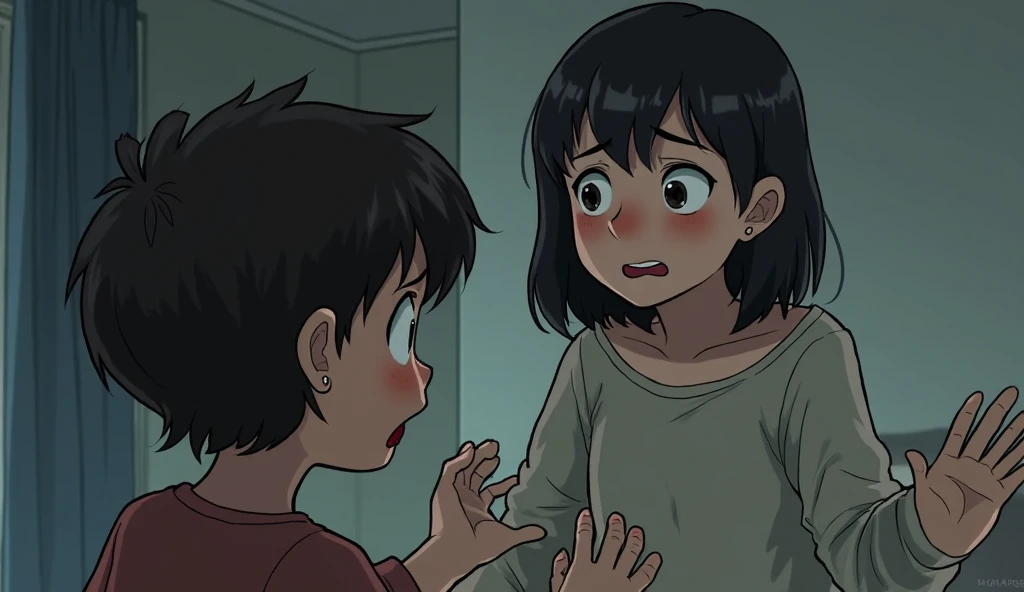 A caregiver punishes a  boy by isolating him (Animated for children)