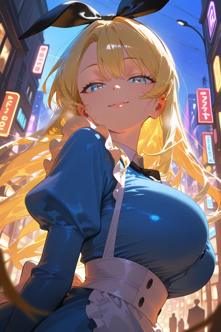 1girl in, (Chiquita:1.2), Kaho Hyuga, a blond, Twin-tailed,  woman samurai, Scarf on the head, frilld, Light blue shirt, Waist apron, Puffy Short Sleeves, blueskirt,  white glove, 

(Best Quality, hight resolution, 4K, Detailed Lighting, Shaders, perfect anatomia, NSFW:1.2), 
(Milk breast, Nipple, nursing, Focus:1.2), 
from below, 
Smile, blush, 
Cafe Background,