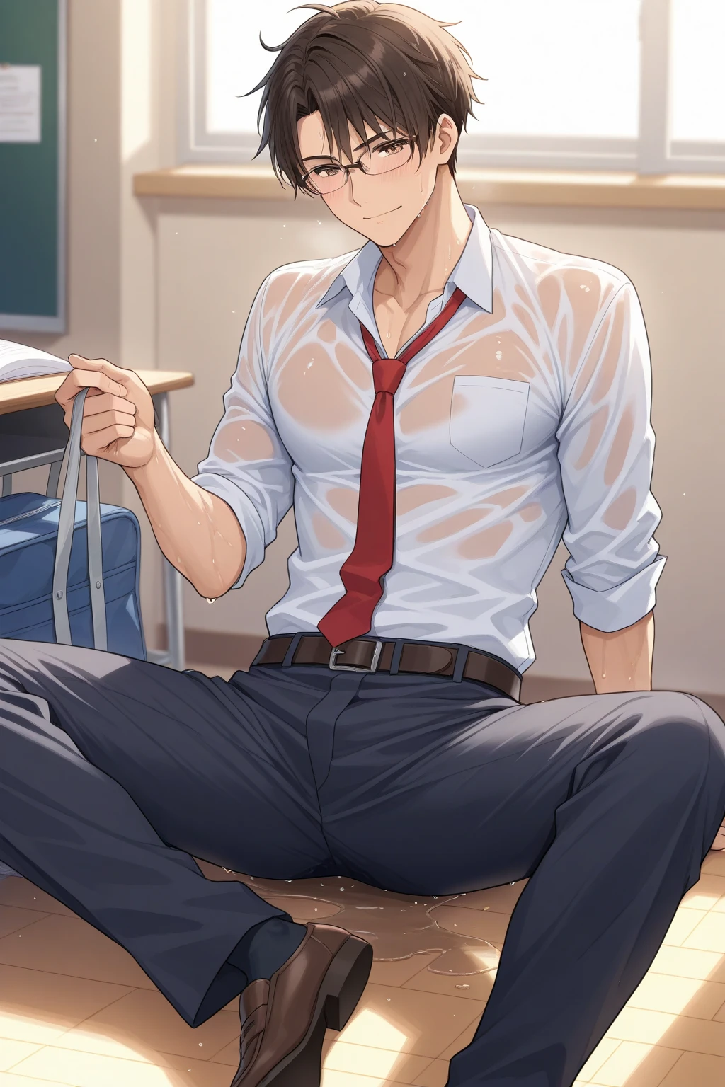 abdominal muscles，white socks，Handsome academic boy gets his feet smelly by TK