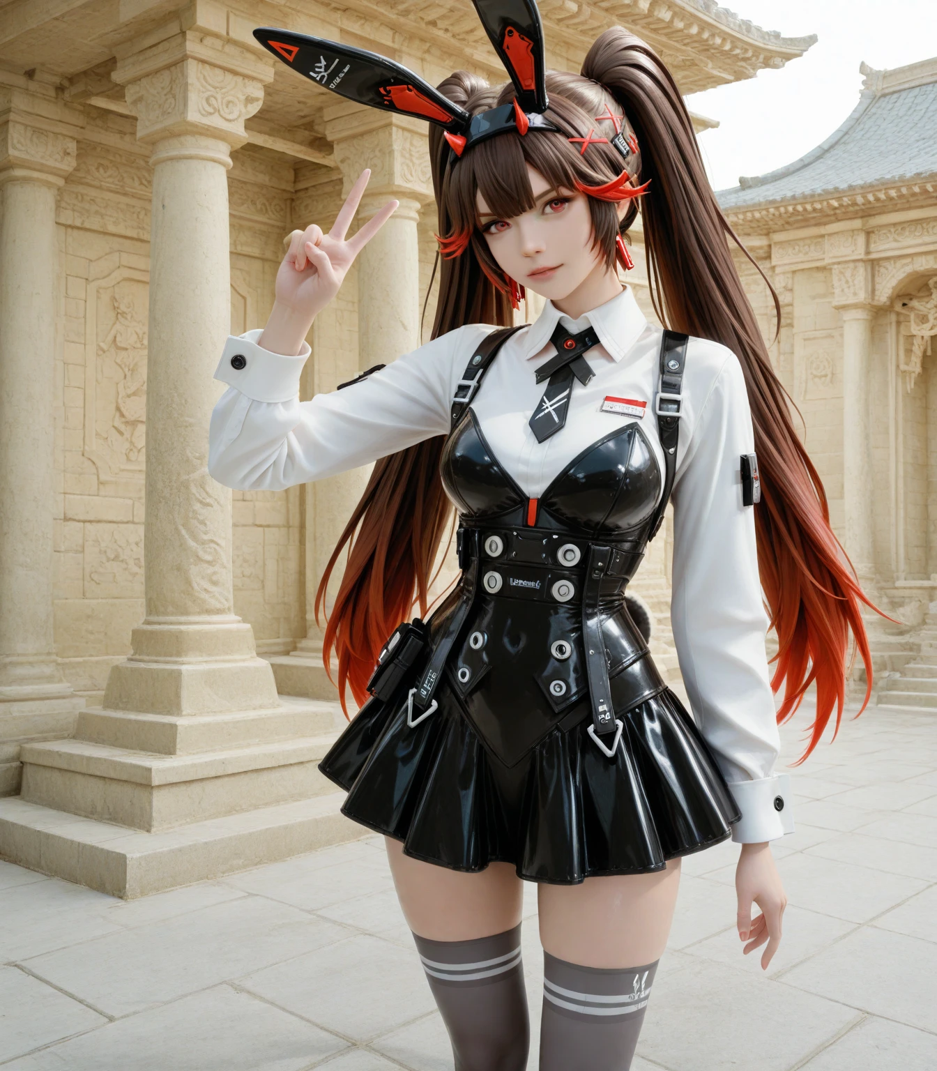 (8K,best qualtiy,tmasterpiece:1.2),(realisticlying,photo-realistic:1.37),Hyper-detailing,1girll,独奏,adolable,Beautiful detailed sky,(ssmile:1.2),(grinning smile),beatiful detailed eyes,Floating hair,(seifuku:1),stocklings,full bodyesbian,the street,thinness,summertime,perspire,Skinny shark shorts,See-through installation,The shape of the genitals is transparent,small vest,huge tit,detail in face,best qualtiy: 1.4,Beautiful face,adolable,Full body photo,black lence stockings,