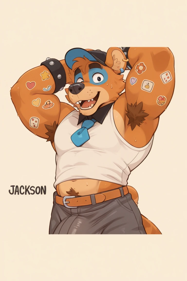 nsfw, sexy poster, top quality, best quality, super high resolution, detailed background, magazine cover, absurdres, perfect anatomy(gay, angelic nice 1boy, kemono, solo focus, muscle man, beard, puffy nipples, undress)(furry anthro, Furry body, dog facial features, dog body features, very detailed body fur)full body(dignified)police officer, SWAT, street, muscle, facial hair, volumetric lighting, depth of field, gasping for air(raised crotch, black clothes, black police uniform)) shirt,