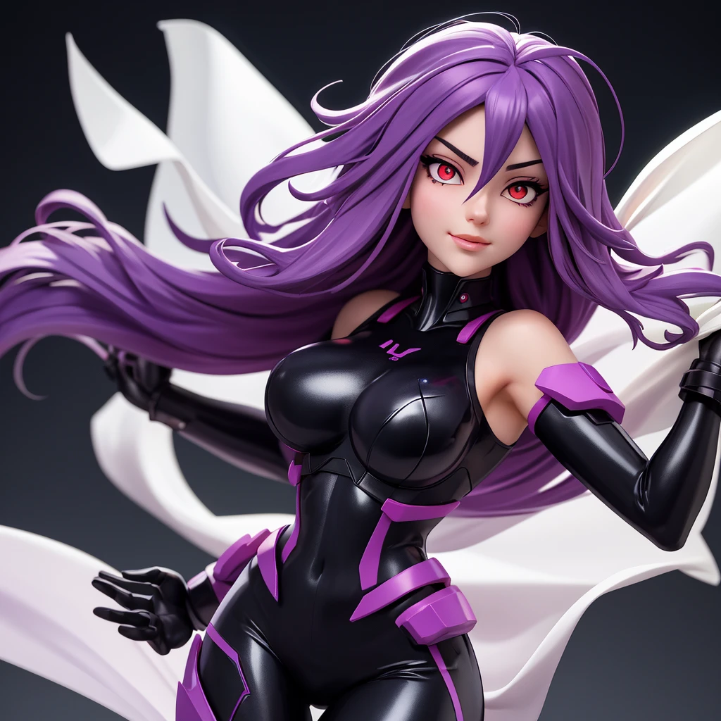 3DMM style,(tmasterpiece,top Quority,best qualtiy,offcial art,Beauty and aesthetics:1.2),(s fractal art:1.3),1sexy girl,big breasts beautiful,high detal,Purple hair with a hint of pink,a pink eyes,Dark lights,serius face,look at sky,Skysky,Medium shot,Black sweater,jewely