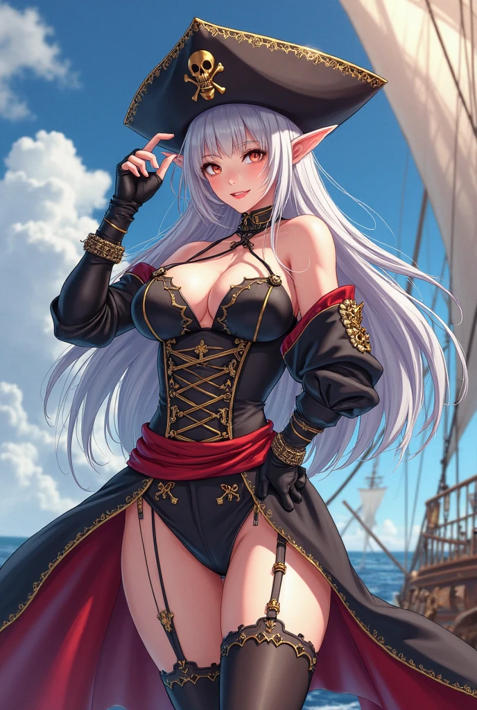 ((best quality)), ((masterpiece)), (detailed), perfect face
I'd like an anime or manga style depiction of a witch or mage girl. She's wearing a sleeveless bodysuit that resembles lingerie, and on top pf that, she's wearing a short skirt to reveal her legs, I want there to be magic marks that represent a design related to ice. Additionally, she wears low shoes that match the outfit, and short socks should be visible.
