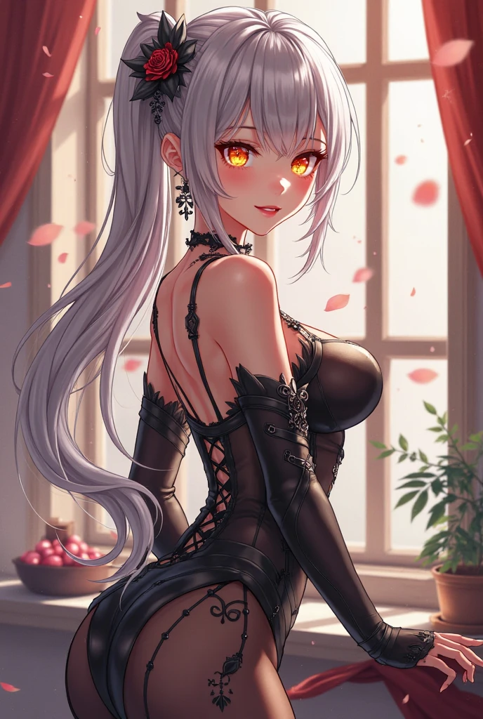 masterpiece, best quality, absurdres, illustration, 8k, perfect shadows, blush, skindentation, hdr, ambient lighting, cowboy shot, (shiny skin:1.2), realistic, ulta-realistic, textured skin, defined body features,massive breasts, kagetora (Wearing outfit, black gloves )massive breasts(big perfect round breasts,hourglass body, thin waist,very thin waist, Photo realistic,(hyperrealistic:1)beautiful, masterpiece, best quality, extremely detailed face,perfect face,beautiful face, perfect lighting,detailed eye makeup, detail face, nice detailed eyes,nice hands, perfect hands, (realistic pupils,realistic iris:1) heavy eye makeup,glowing eyes<lora:beautifulDetailedEyes_v10:0.6> <lora:add_detail:.5> <lyco:GoodHands-beta2:.90> <lora:kagetora:.80> <lora:Aesthetic-Portrait-V2:.80> (standing at attention)