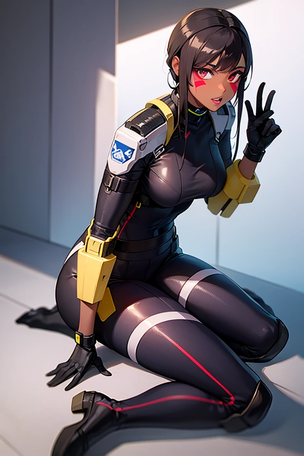 realistic, realism, photorealism, photo-realistic, high contrast, (photorealistic:1.4), 8k high definition detailed realistic, (best quality, masterpiece:1.2), NSFW, photon mapping, radiosity, physically-based rendering, best quality, highly detailed, 1girl, d.va \(overwatch\), full body, baceball cap, bodysuit, looks at viewer, smile, squatting,