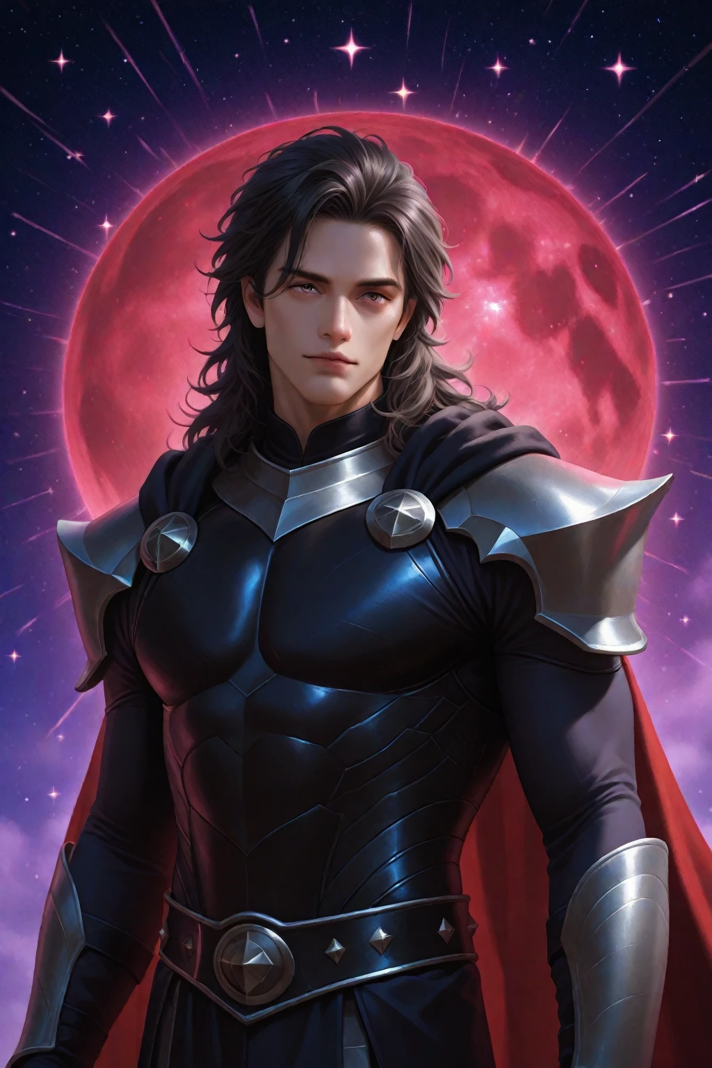 Marvel comic page, male, dark hair, purple eyes, demon, teenager, sharp teeth, horns.