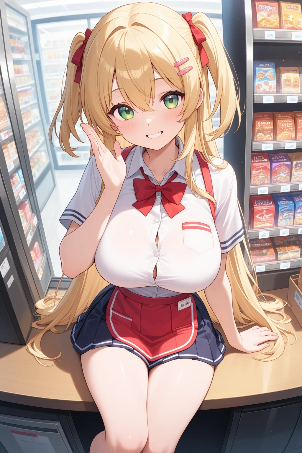 Two Women、teenager、Arcade、UFO Catcher、UFO Catcherで遊ぶ、Arcade Game Machines、laughing、Welcome to the game cabinet、high school girl、Blazer uniform、Gingham check pleated skirt、Short pleated skirt、黒Gal、Gal、Tight panties、Colorful manicure、Low - Angle、Galピース、Galポーズ、黒のsatin panties、blonde、 Side Ponytail、Gal化粧、Spread your legs、Heavy makeup、mascara、Dark eyeshadow、Brown skin color、Beautiful woman、Very thick thighs、Unbuttoned shirt、loose socks、Scrunchie、Acme Face、Best image quality、High resolution、masterpiece、super high quality、Spread your legs、satin panties、Satin Bra、Very big ass、Very large breasts 、blush、4k quality、blush、Cowboy Shot、{Highest quality}, {so beautiful}, {Very detailed}, {Best illustrations}, Browsing Caution,