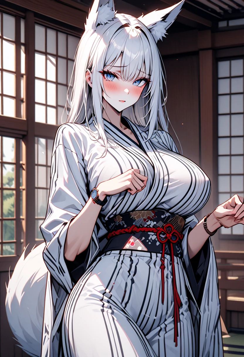 Silver Hair、眉毛もSilver Hair、睫毛もSilver Hair、Straight and long、Hime cut、Slanted Eyes、Big Breasts、white、The clothes are transparent、Cold Stare、Japanese Princess、(((High resolution)))、((((masterpiece))))、Riding a guy in POV、He is holding the man down&#39;Tie my arms so I can&#39;t run away、Looking down from above