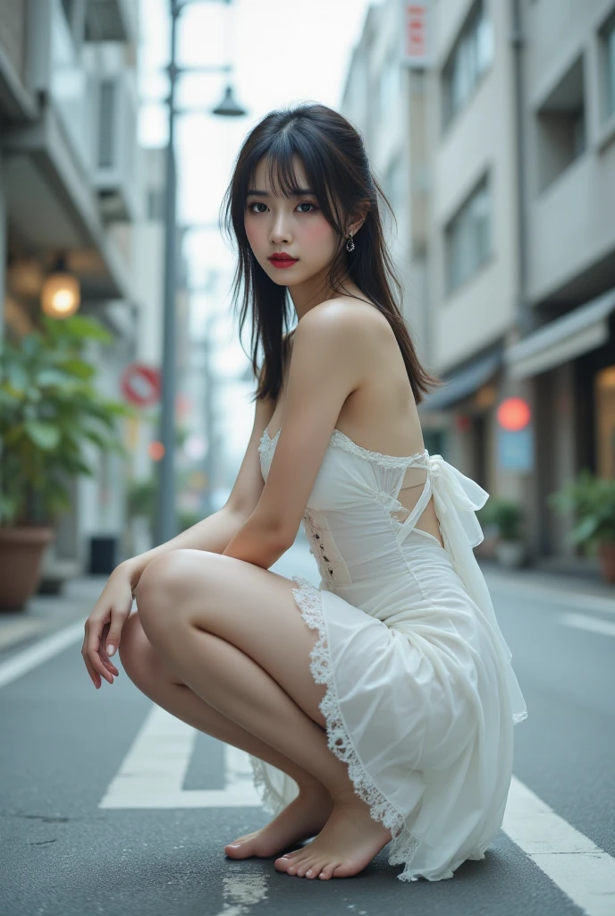 Best Picture Quality, tmasterpiece, 超高分辨率, (fidelity:1.4), photore, seminude,Wet,White clothes,adolable --auto