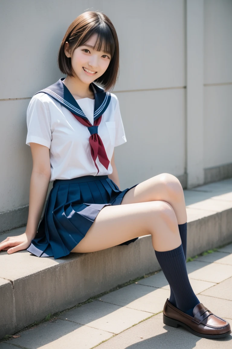 (very long hair:1.3),(sexy panties:1.3),(white panties:1.2),(realistic silk panties:1.3),(double eyelids:1.3),(long eyelashes:1.3),Japanese school uniform,(white panties:1.3),(Looking directly at Viewer:1.3),(bigsmile:1.2)32K, masterpiece, Raw photo, Best Quality, Photorealistic, Highly detailed CG Unity 32K wallpaper,(Extremely beautiful face, Beautiful lips, Beautiful eyes), intricate detailed face, ((Ultra detailed skin)) 1girl in, Cutest Pretty Japanese girl, Super Idol, 1 girl,(Happy smile), Clear eyes, (pale skin), (Big eyes:1.2), (Brown hairs), thick thighs, ,balanced elegant face, drooping eyes