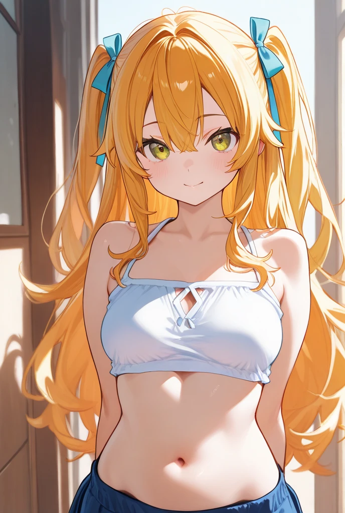 ((((Obra maestra, La mejor calidad, ultrahigh resolution)))), 1girl, standing,), ((long pure blonde hair, hair over eye)), long hair cut, shiny skin, ((green eyes)), glowing_eyes, neon eyes, (ultra detailed eyes:0.7, beautiful and detailed face, detailed eyes:0.9), ((centered)), smirk, facing viewer, ((vibrant background, dark lighting, summer, sunlight)), large chested, looking at viewer, ((half closed eyes)), ((perfect hands)), (((head:1, arms, hips in view, elbows, in view))), ((hands behind back)), empty eyes, beautiful lighting, ((outside, outdoors)), defined subject, head tilt, (((gritty)), ((creepy)), ((cool)), ((beautiful)), (((SFW))), hair ornament, petals in the air, moon in the sky, city, mature woman, adult woman, sfw, dark gold night dress, night dress, she is a princess, smiling